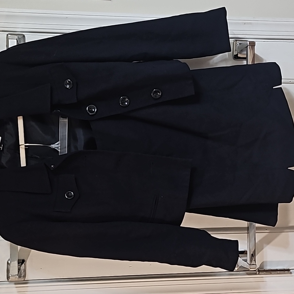 Le Suit Black Two-Piece Blazer and Skirt Set